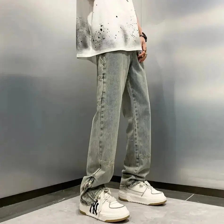 Japanese Brand Y2K Fashion Ankle Zipper Baggy Cargo Jeans Size US 32 / EU 48 - 4 Thumbnail