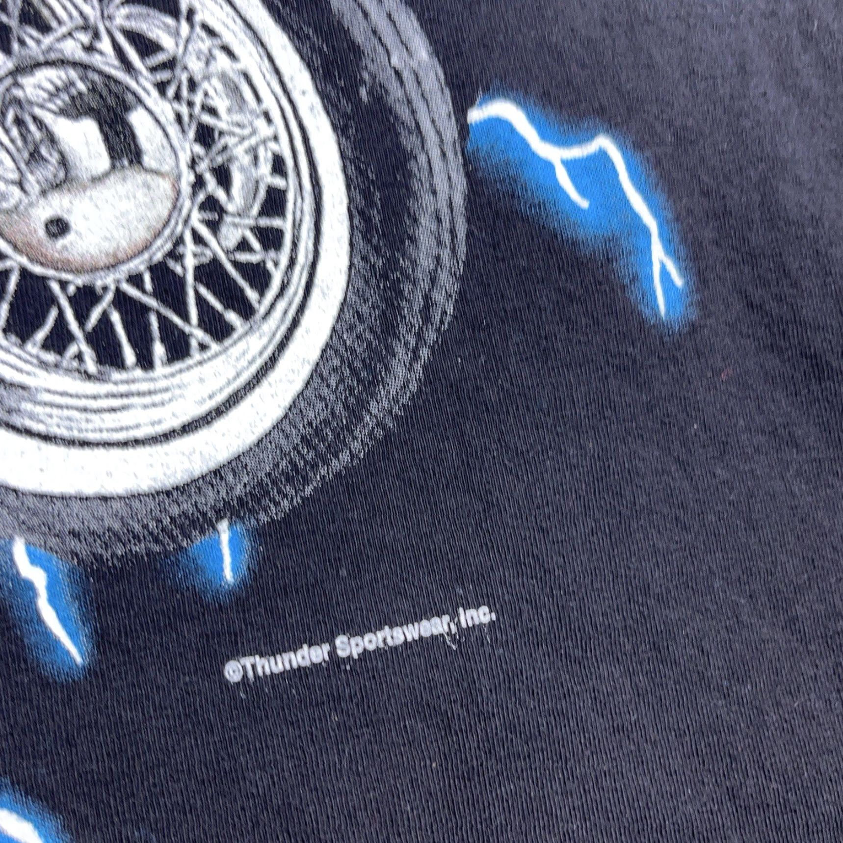Vintage VINTAGE Thunder Sportswear Shirt Men XL Black Thunder Lightning Motorcycle Biker Wolf 80s 90s Retro Graphic Print Skull Logo Size US XL / EU 56 / 4 - 3 Thumbnail