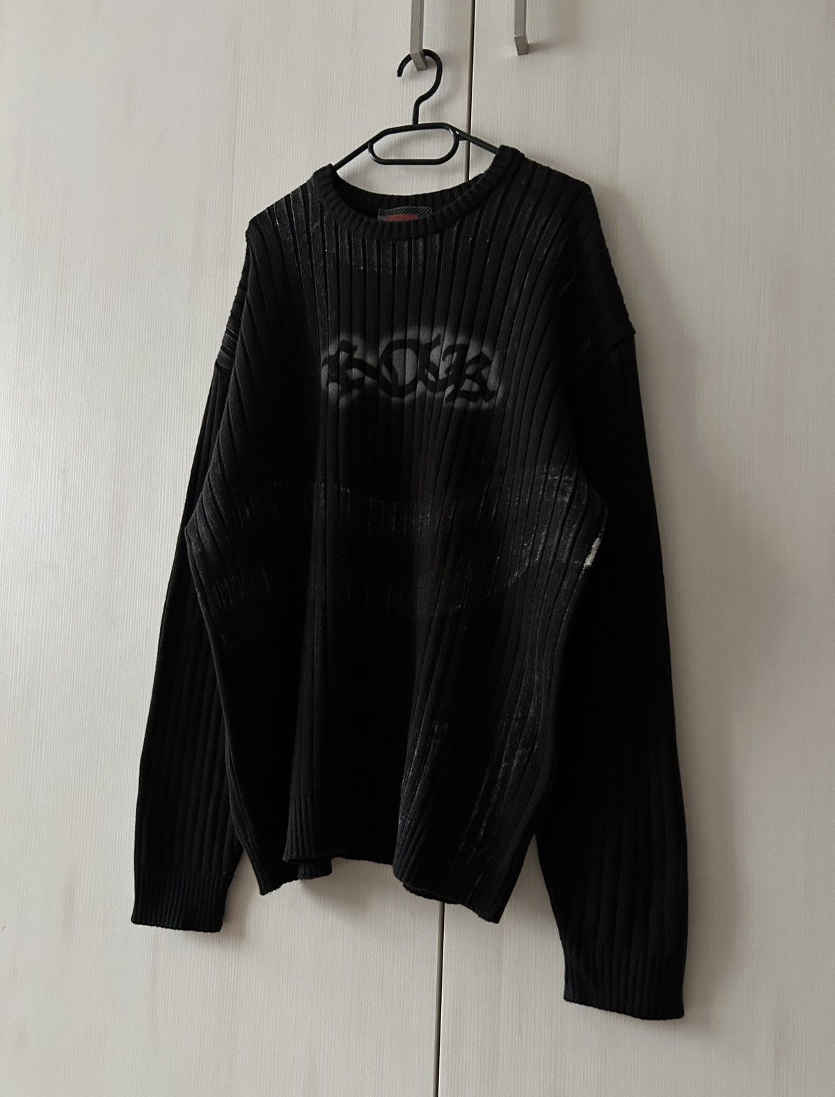 Japanese Brand × Vintage Vintage Rock avant-garden big logo sweatshirt washed black Size US XL / EU 56 / 4 - 1 Thumbnail