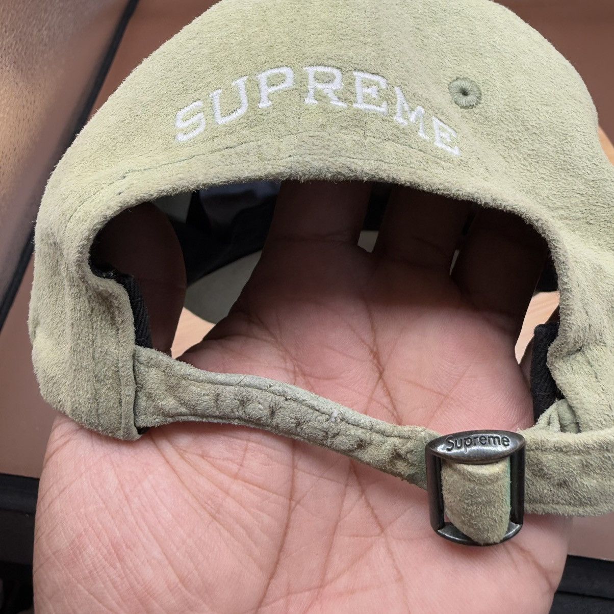 Supreme Supreme NY Mint Green Suede PARIS Tonal Logo 6 Panel Cap Hat Size ONE SIZE - 4 Thumbnail