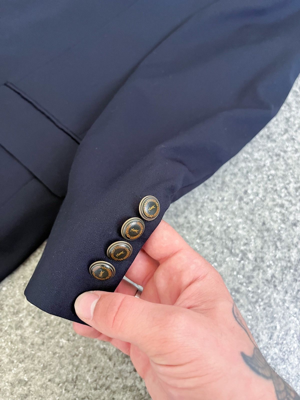 Vintage × Yves Saint Laurent VINTAGE YVES SAINT LAURENT WOOL BLAZER SZ 56R BUTTONS LOGO Size 46R - 4 Thumbnail