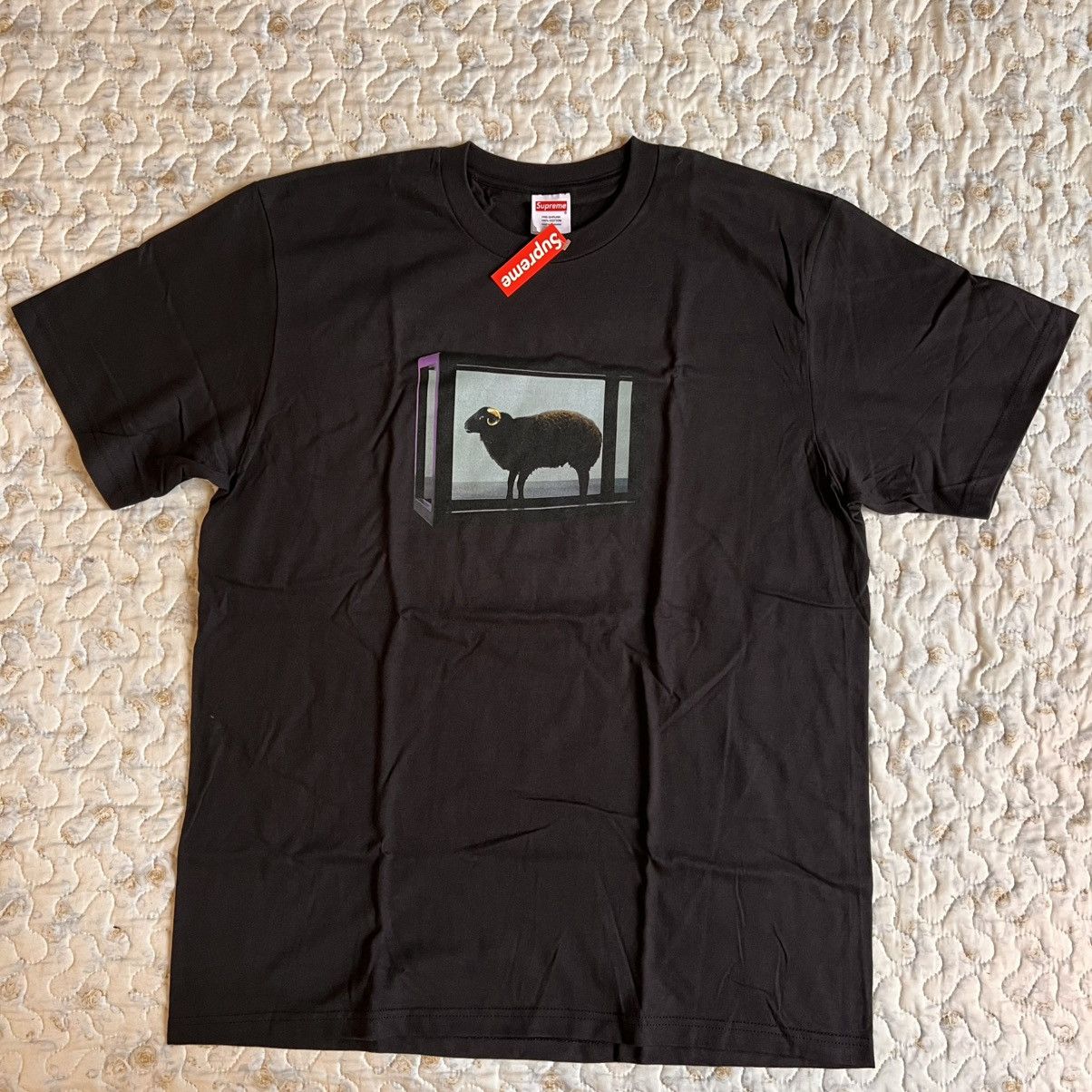 L Supreme x Damien Hirst photo tee Tshirt black goat art