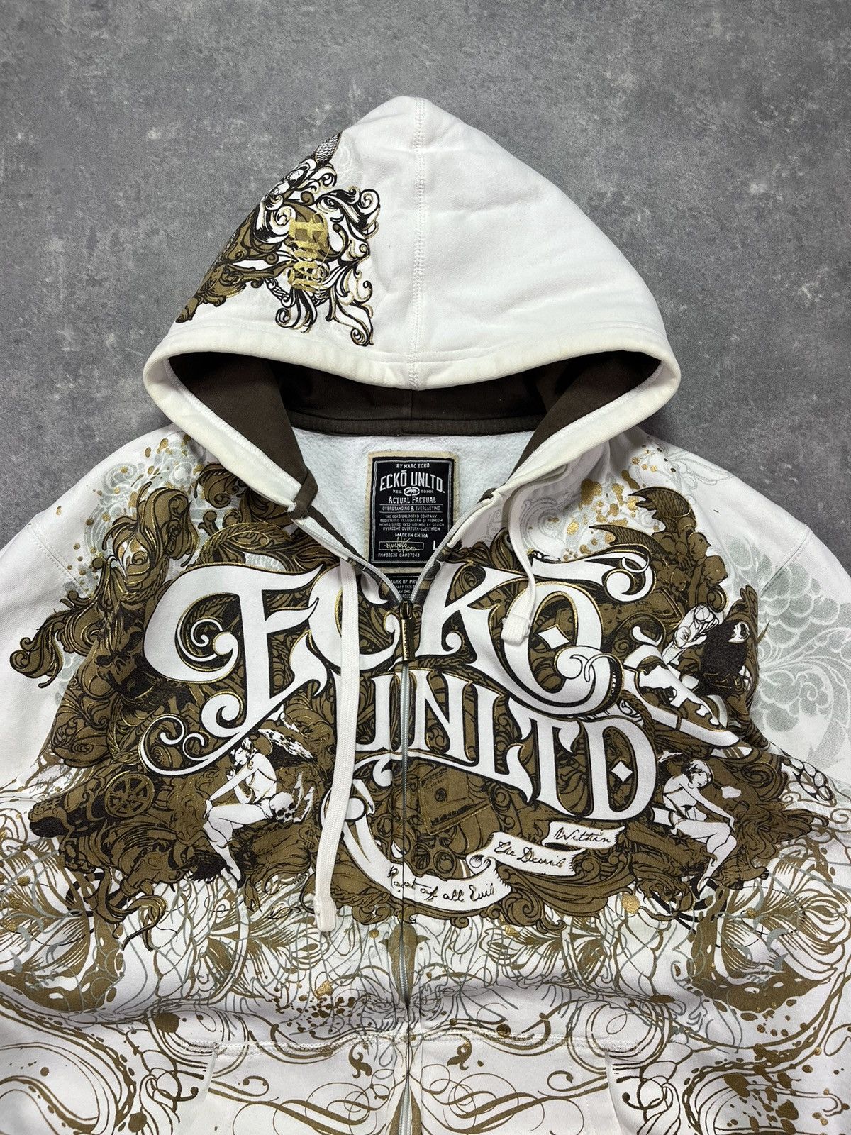 Ecko Unltd. Ecko Unltd. Big Print Logo Baggy Zip Hoodie L XL Size US L / EU 52-54 / 3 - 8 Thumbnail