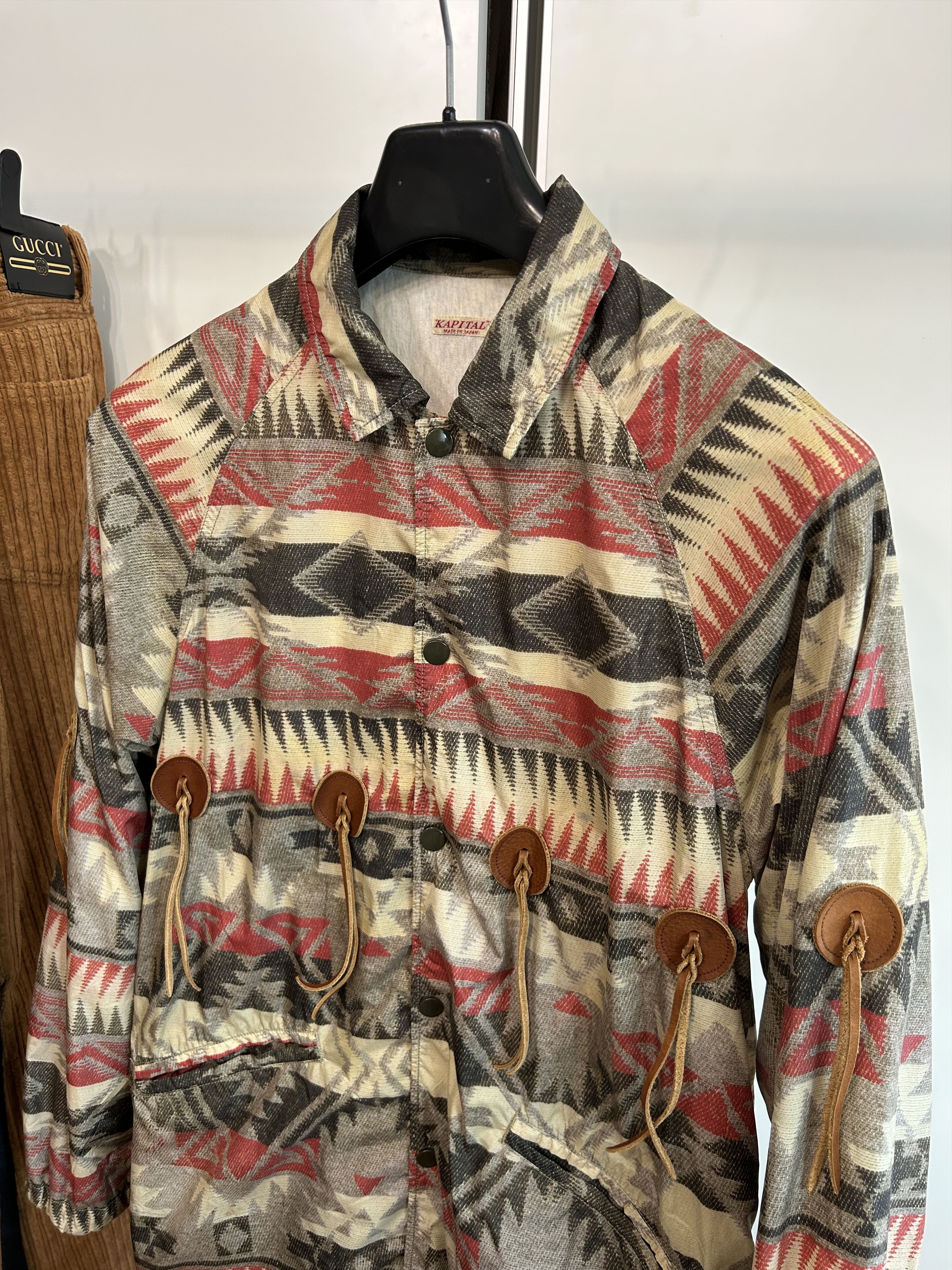 Kapital KAPITAL Southwestern Leather-Trimmed Coat Size US M / EU 48-50 / 2 - 3 Thumbnail