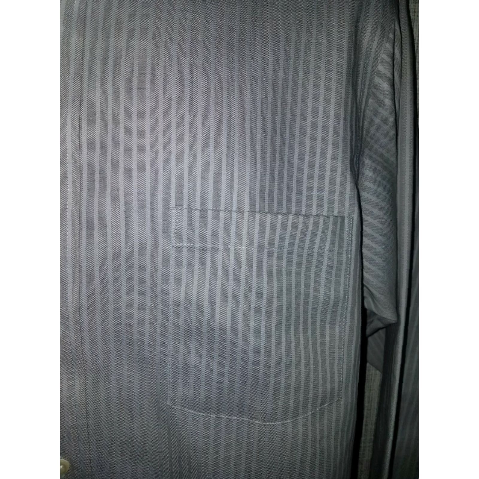 Vintage Donald Trump Signture Collection Grey Striped Button Down Shirt Non Iron 16.5 Size US XL / EU 56 / 4 - 4 Thumbnail