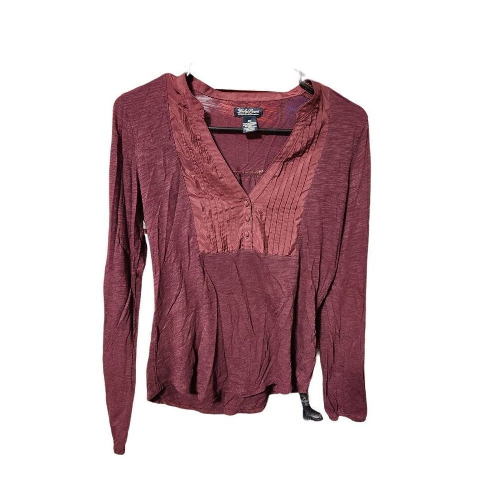Lucky Brand Lucky brand XS live in love ❤️ top long sleeve burgundy Size XS / US 0-2 / IT 36-38 - 3 Thumbnail