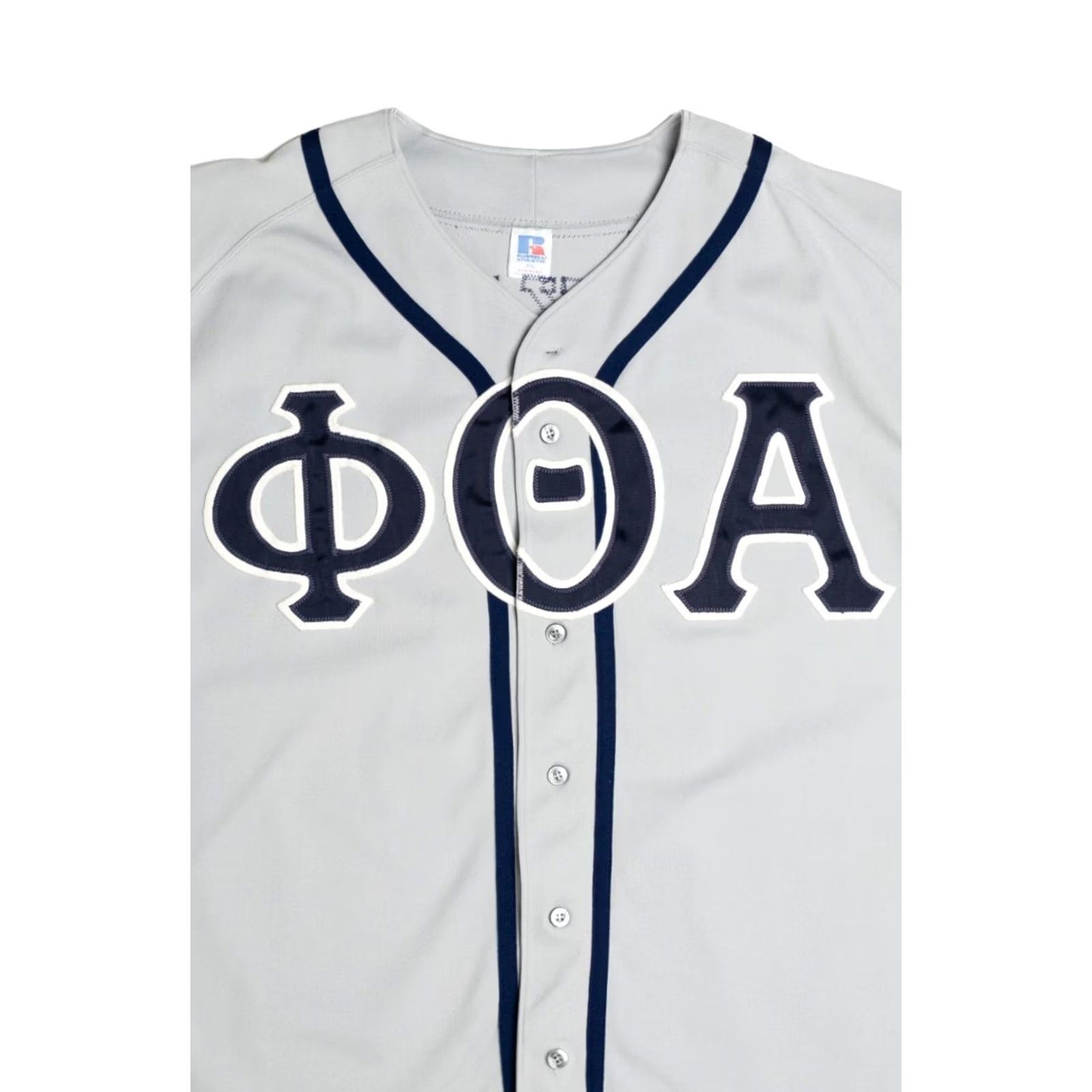 Russell Athletic VINTAGE Russell Athletic Gray XX-Large Baseball Jersey Fraternity Letters Shirt Unisex Adults XX-Large Gray Baseball Jersey Mens Womens Girls Boys Size US XXL / EU 58 / 5 - 2 Thumbnail