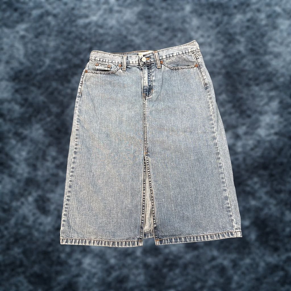Gap Vintage Y2K Blue Gap Stretch Denim Midi Skirt Size Small 32 Cowboy Cowgirl Size 28" / US 6 / IT 42 - 1 Thumbnail