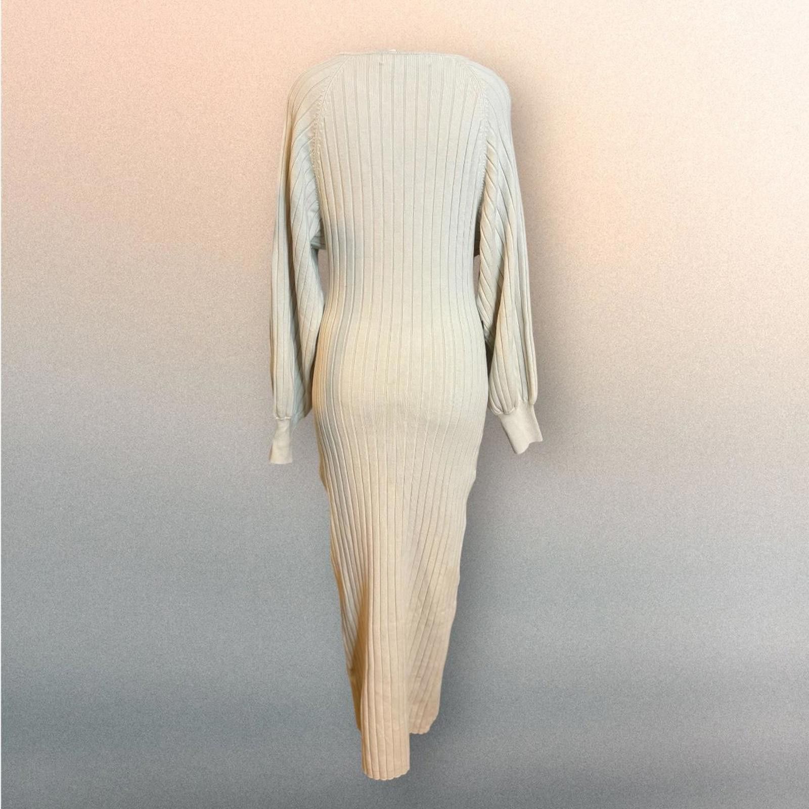 Free People Free People FP Beach Cream Bodycon Midi Dress Size S Size S / US 4 / IT 40 - 2 Thumbnail