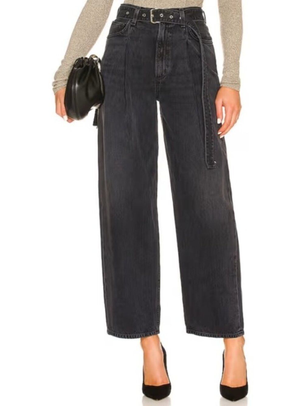 Agolde AGOLDE Belted Baggy Jeans in Conduct - 27" Size 27" / US 4 / IT 40 - 1 Thumbnail