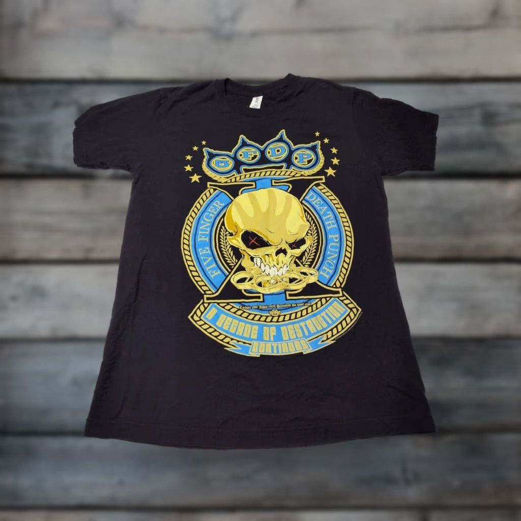 Tultex Five Finger Death Punch T-Shirt Adult Medium Black Double Sided Graphic Tultex Unisex Adults Mens Size US M / EU 48-50 / 2 - 1 Thumbnail