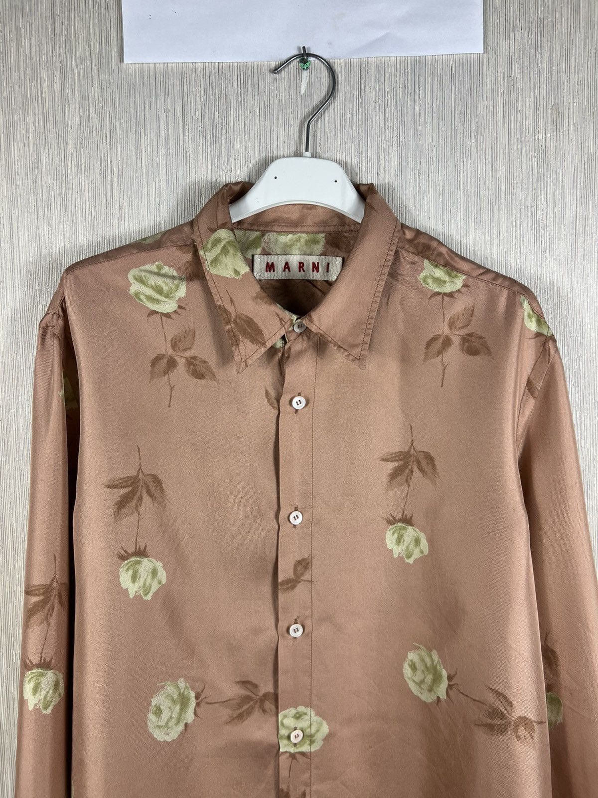 Marni Vintage Marni silk shirt full print white roses button up Size US M / EU 48-50 / 2 - 5 Thumbnail