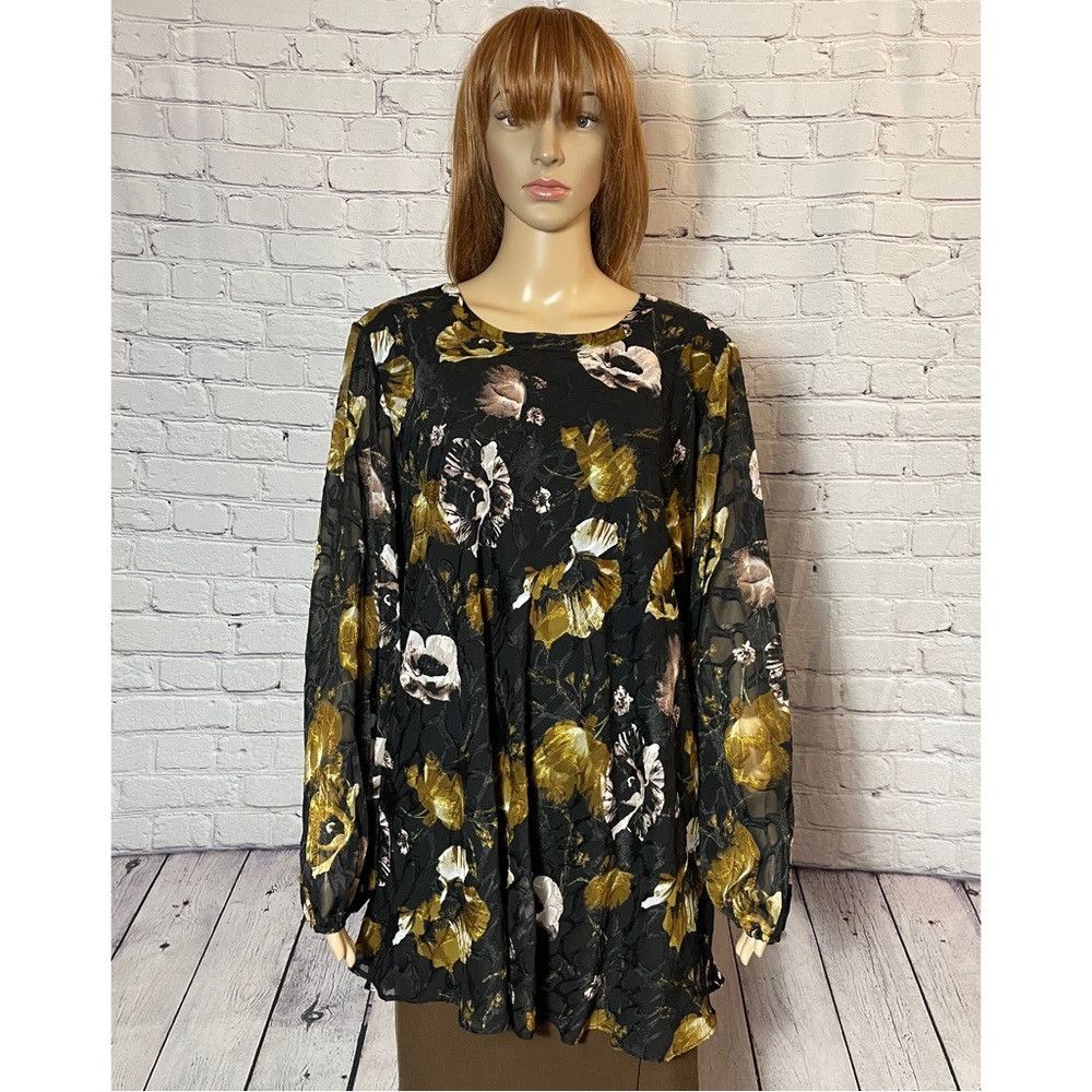 Other Susan Graver Fully Lined Printed Jacquard Black Brown Tunic Size XL / US 12-14 / IT 48-50 - 1 Thumbnail