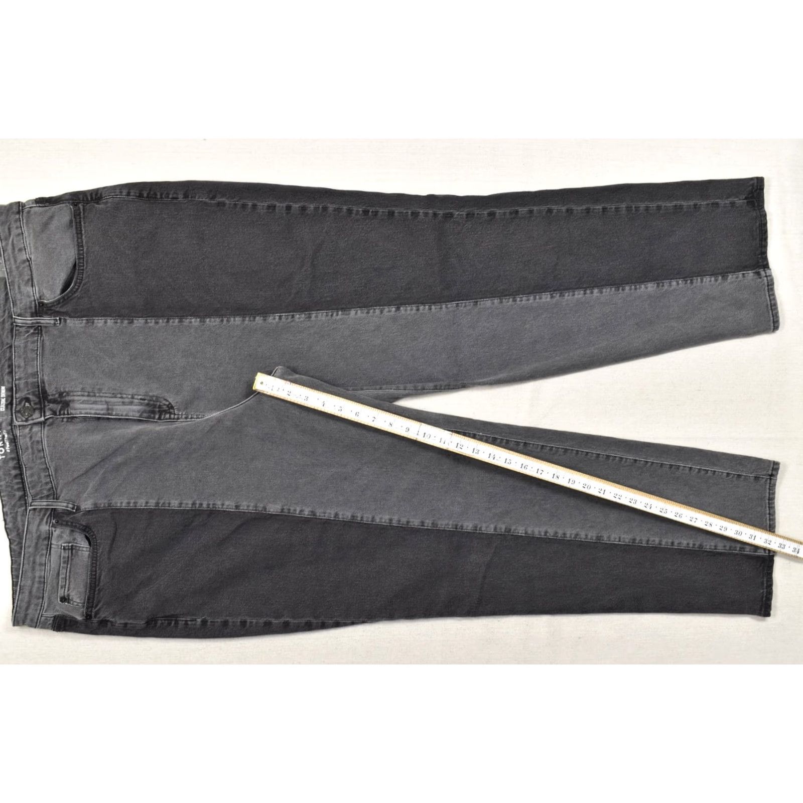 Torrid Torrid Black Denim Jeans Two Tone High Rise Straight Plus Size 24 Tall Womens Jeans Stretch 5-Pocket Zip Modern Classic Size 42" / US 20 - 8 Thumbnail