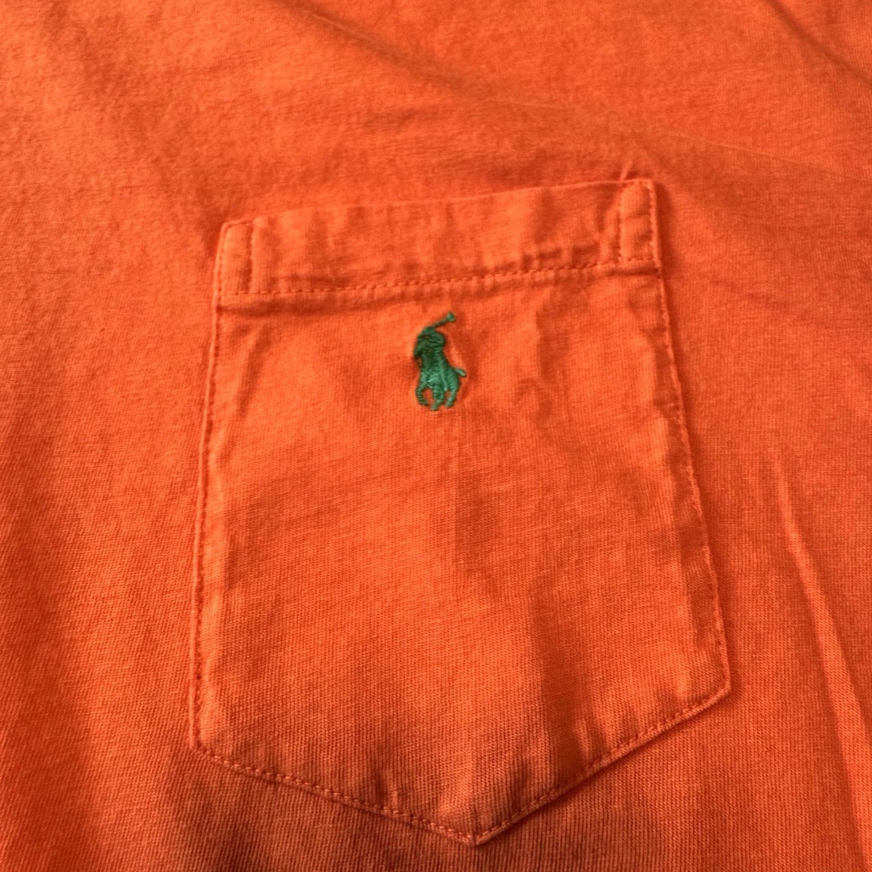 Ralph Lauren VINTAGE Polo Ralph Lauren Orange Pocket Single Stitch Cotton T Shirt Mens XL Size US XL / EU 56 / 4 - 2 Thumbnail