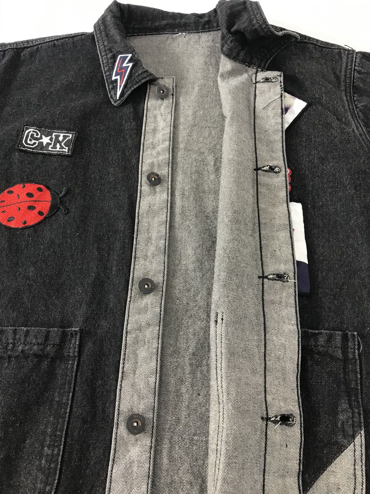 Japanese Brand Black Denim Jacket Trucker Patches Hemline Style Printed Size US M / EU 48-50 / 2 - 5 Thumbnail