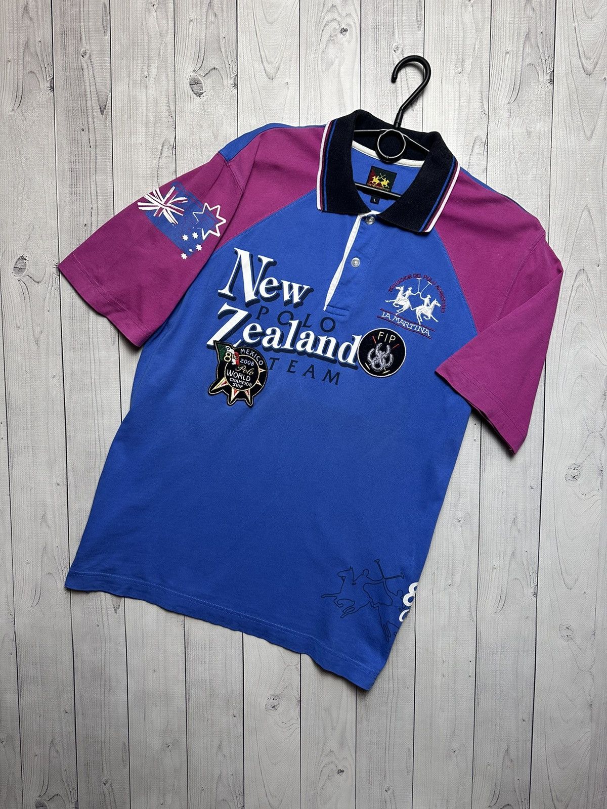 La Martina × Vintage Vintage polo L A Martina blue big logo size L New Zealand L Size US L / EU 52-54 / 3 - 1 Thumbnail