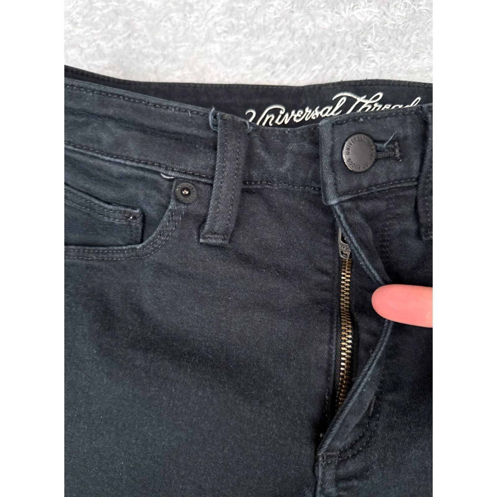 Vintage Universal Thread Jeans Womens Highest Rise Skinny Black Denim Cotton 27x26 6 Size 28" / US 6 / IT 42 - 5 Thumbnail