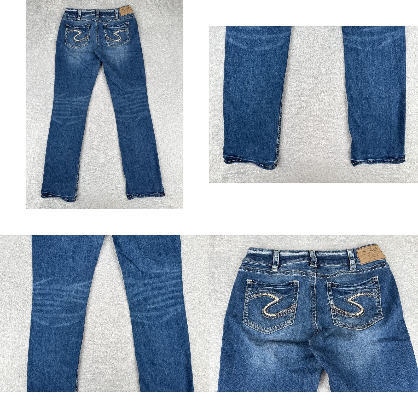 Silver Jeans Co. Silver Jeans Jeans Womens 30x30 Blue Denim Suki Low Straight Leg Embroidered Size 30" / US 8 / IT 44 - 10 Thumbnail