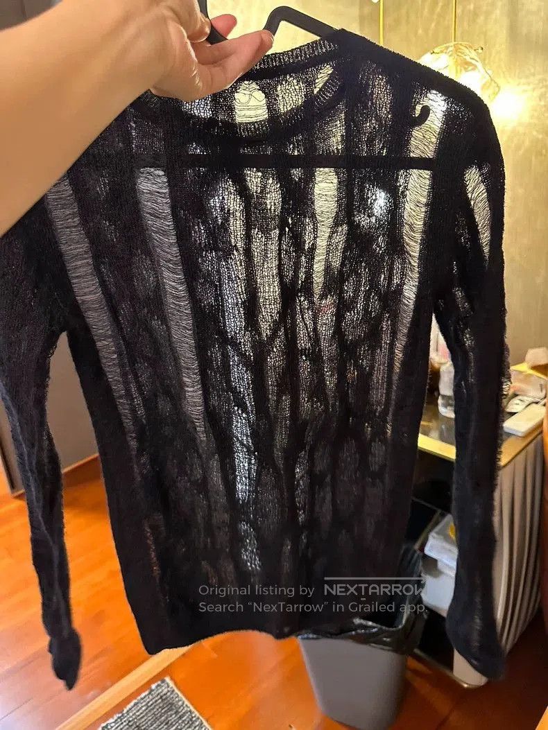 Yves Saint Laurent YSL Mohair Slim Sheer Knit Sweater. Size S / US 4 / IT 40 - 2 Thumbnail