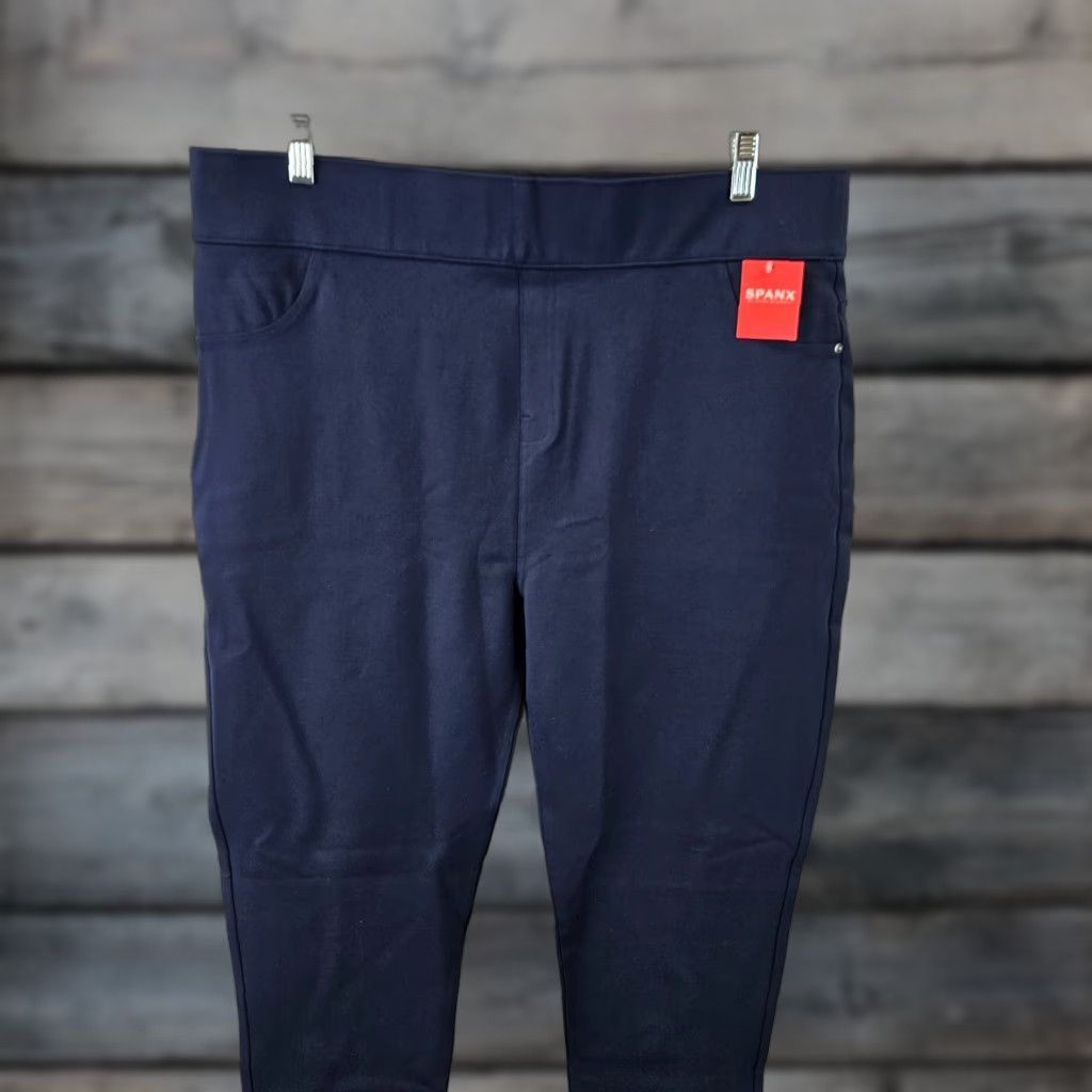 Spanx Spanx Womens Ponte Ankle Length Leggings Sz 3XT Tall Blue Pull On High Rise Leggings Size 40" / US 18 - 1 Thumbnail