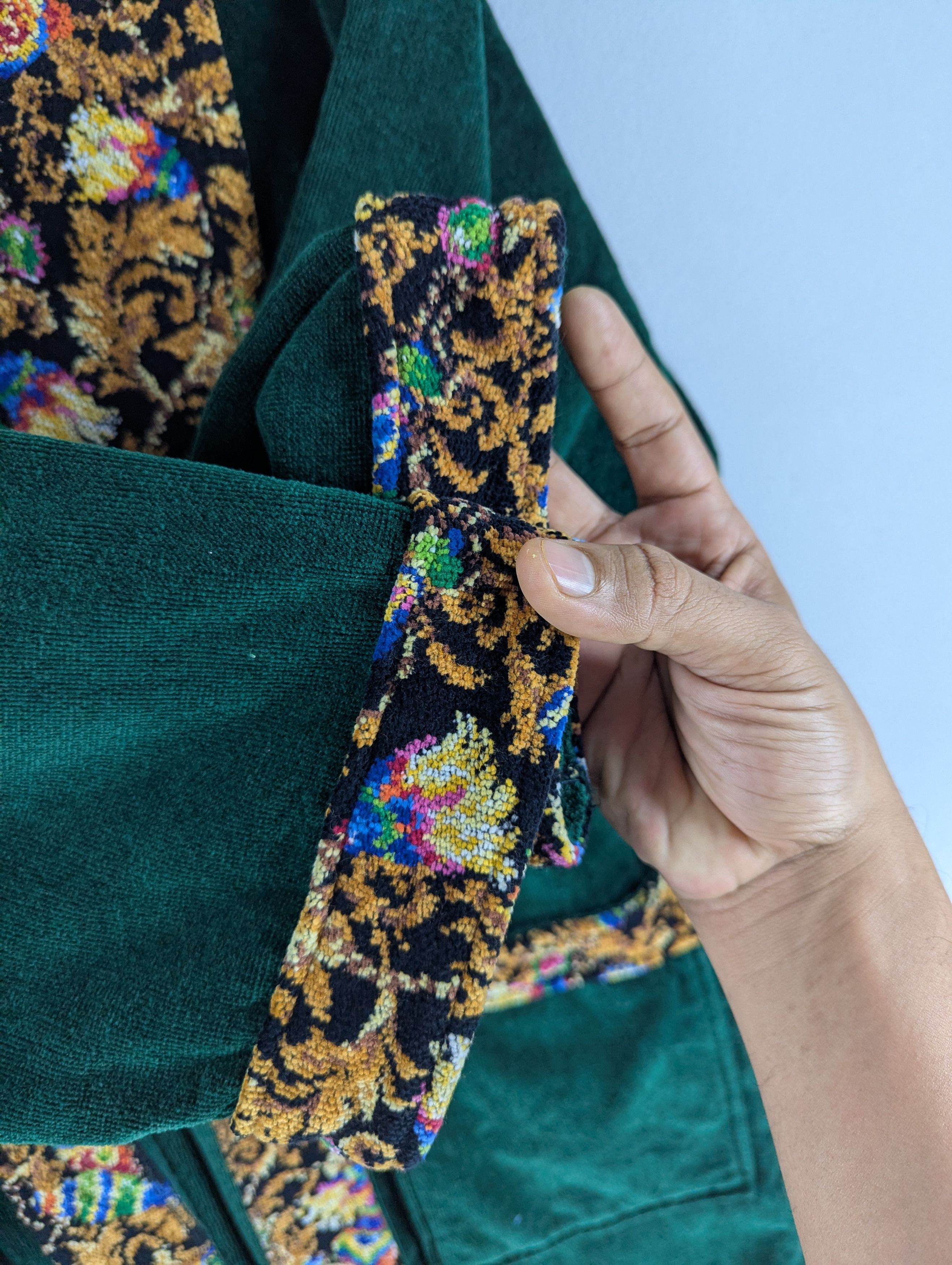 MCM Vintage MCM Velour Robe Green Gold Embroidery Logo Size US L / EU 52-54 / 3 - 8 Thumbnail
