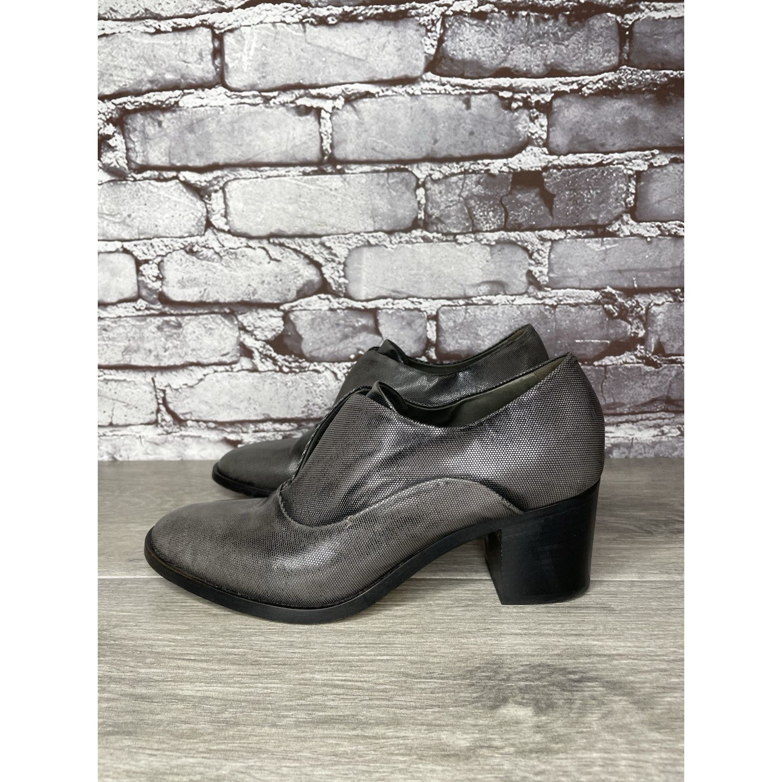 Other REED KRAKOFF Metal Gray Leather Slip On Loafer Heel Shoes Wo Size US 8 / IT 38 - 7 Thumbnail
