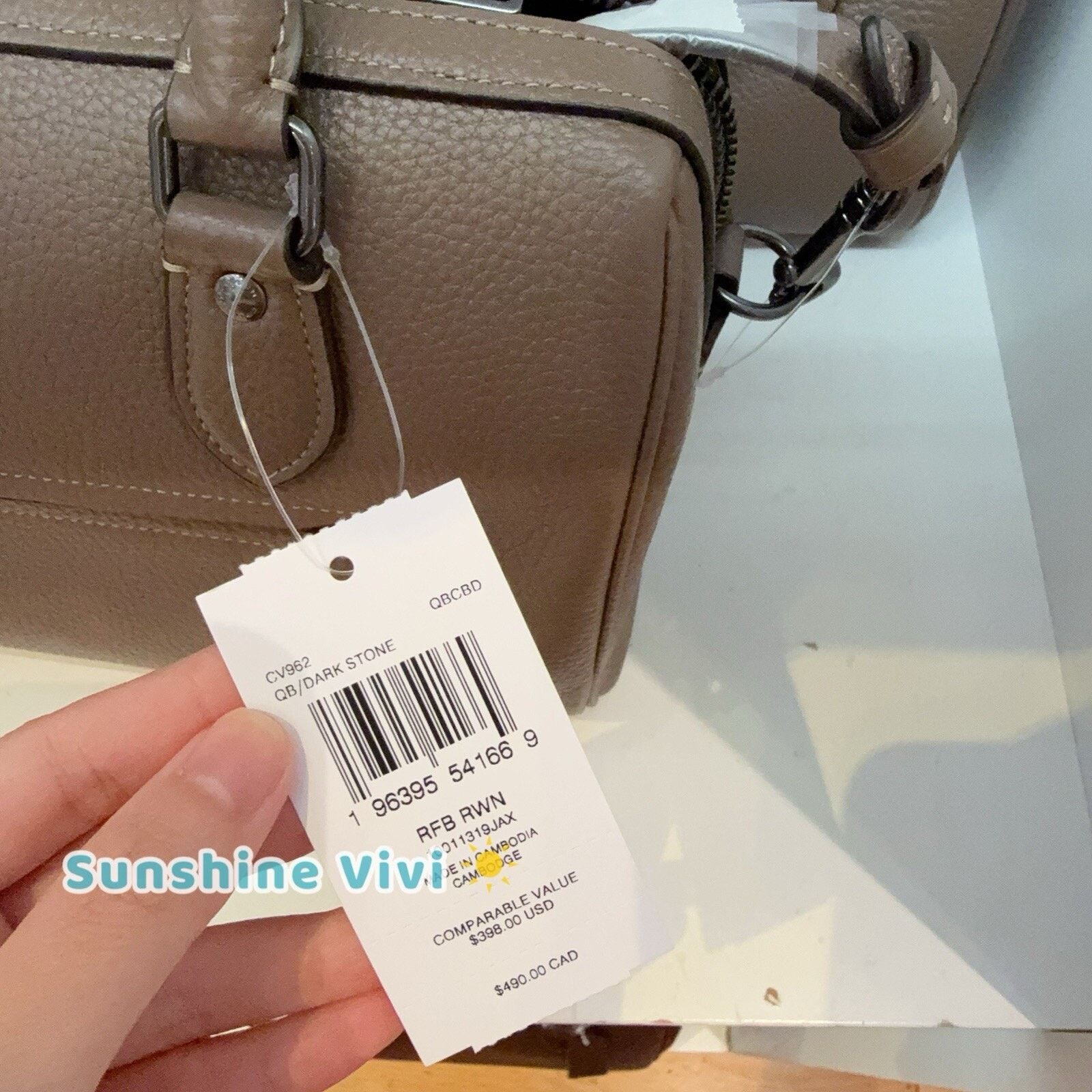 Coach NWT Coach Rowan Satchel CV962 Pebbled Leather Qb/Dark Stone Size ONE SIZE - 3 Thumbnail