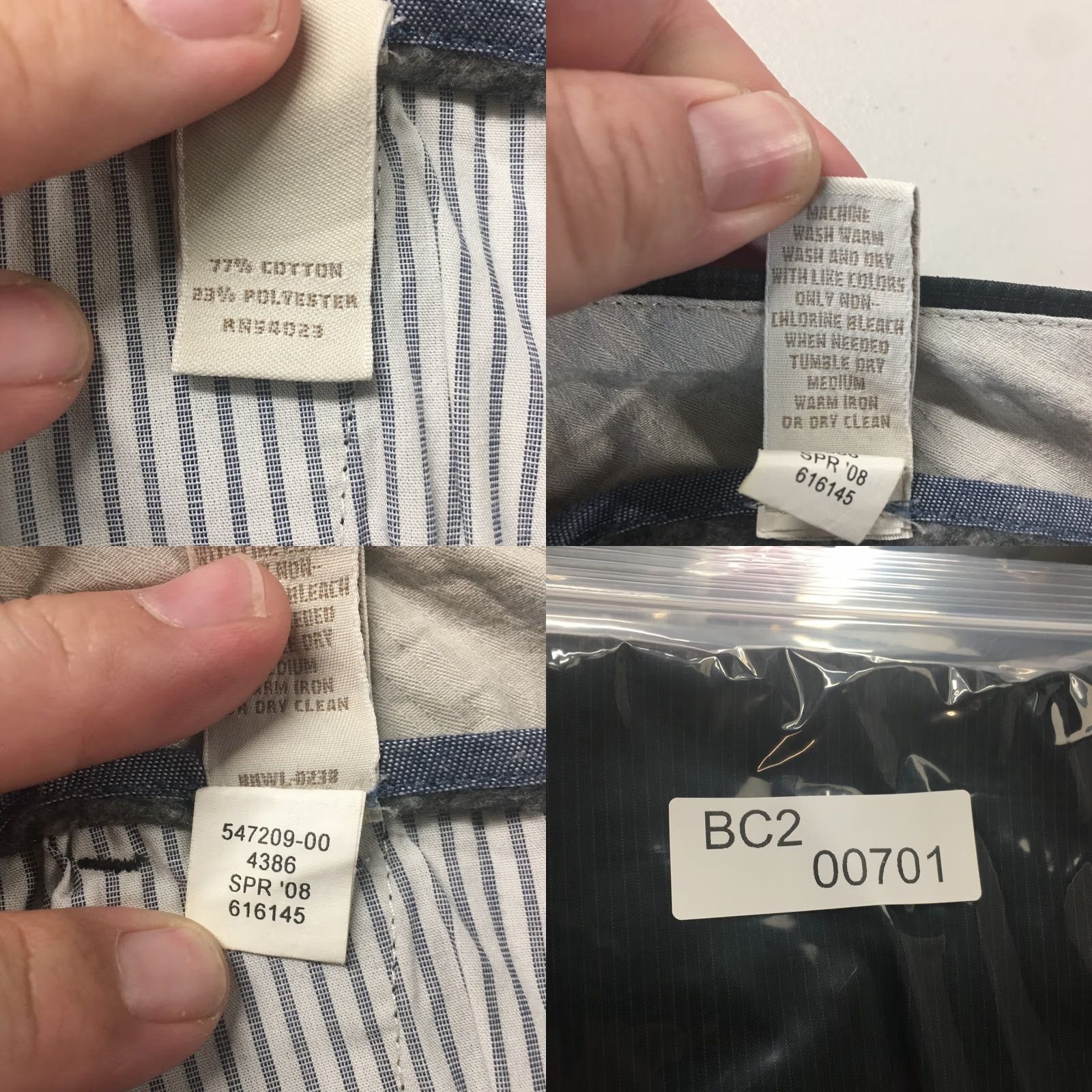Banana Republic Banana Republic Pants Mens 33x30 Charcoal Pinstripe Chino Zip Fly Straight Leg Pants Mens Regular Cotton Slim? Size US 33 - 10 Thumbnail