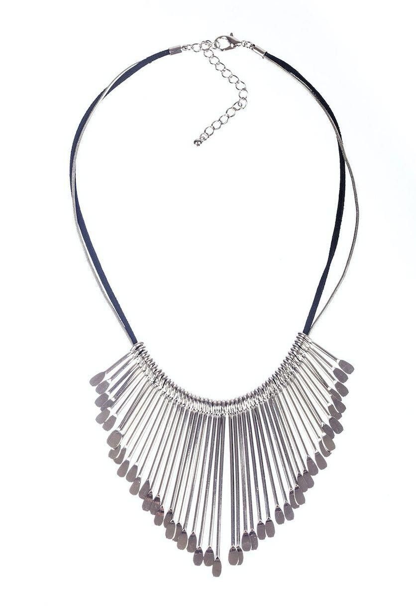 Designer Silver Tone Bedouin Bib Necklace Size ONE SIZE - 1 Preview