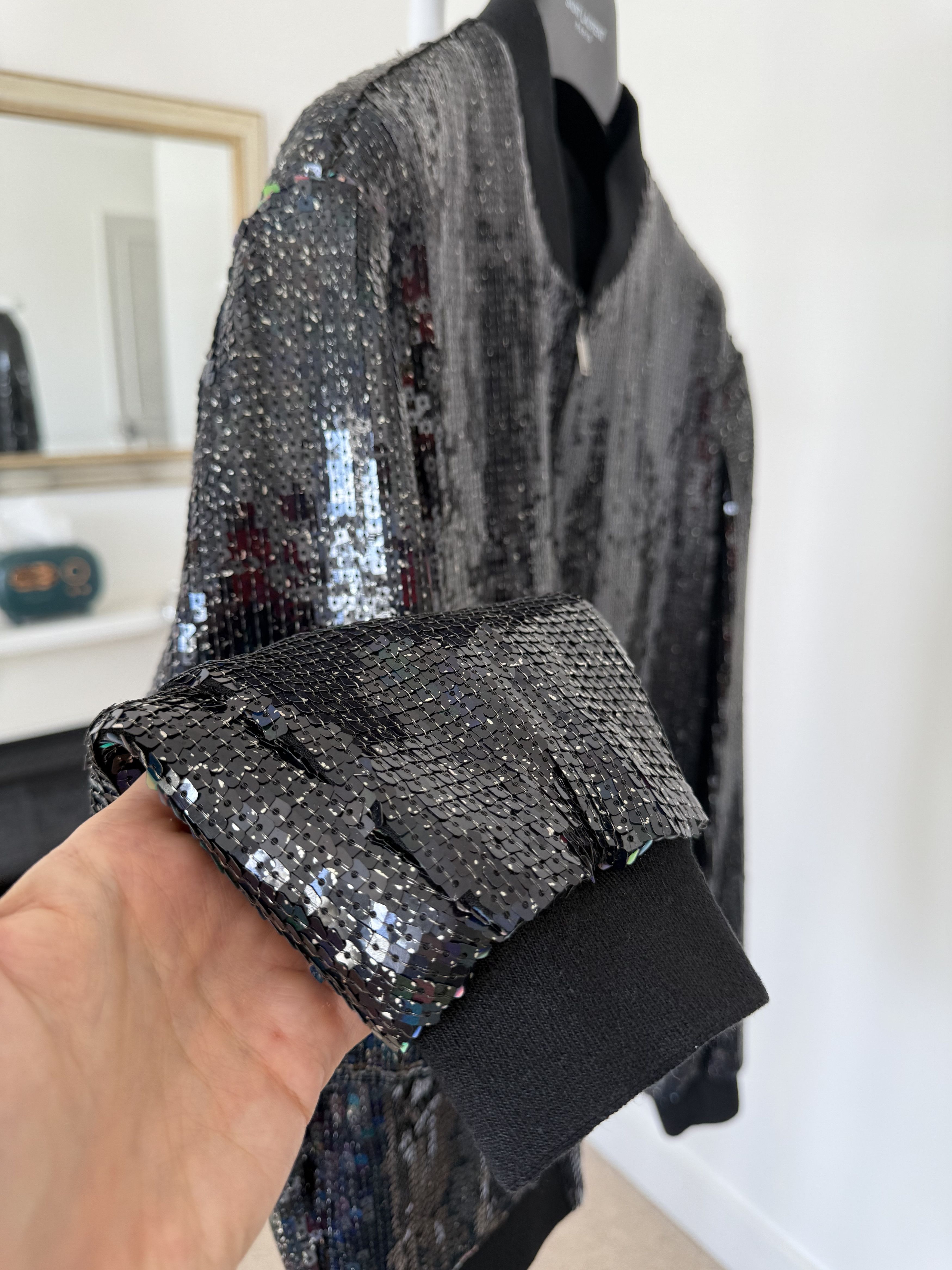 Saint Laurent Paris Saint Laurent Sequin Teddy Bomber Jacket Size US L / EU 52-54 / 3 - 10 Thumbnail