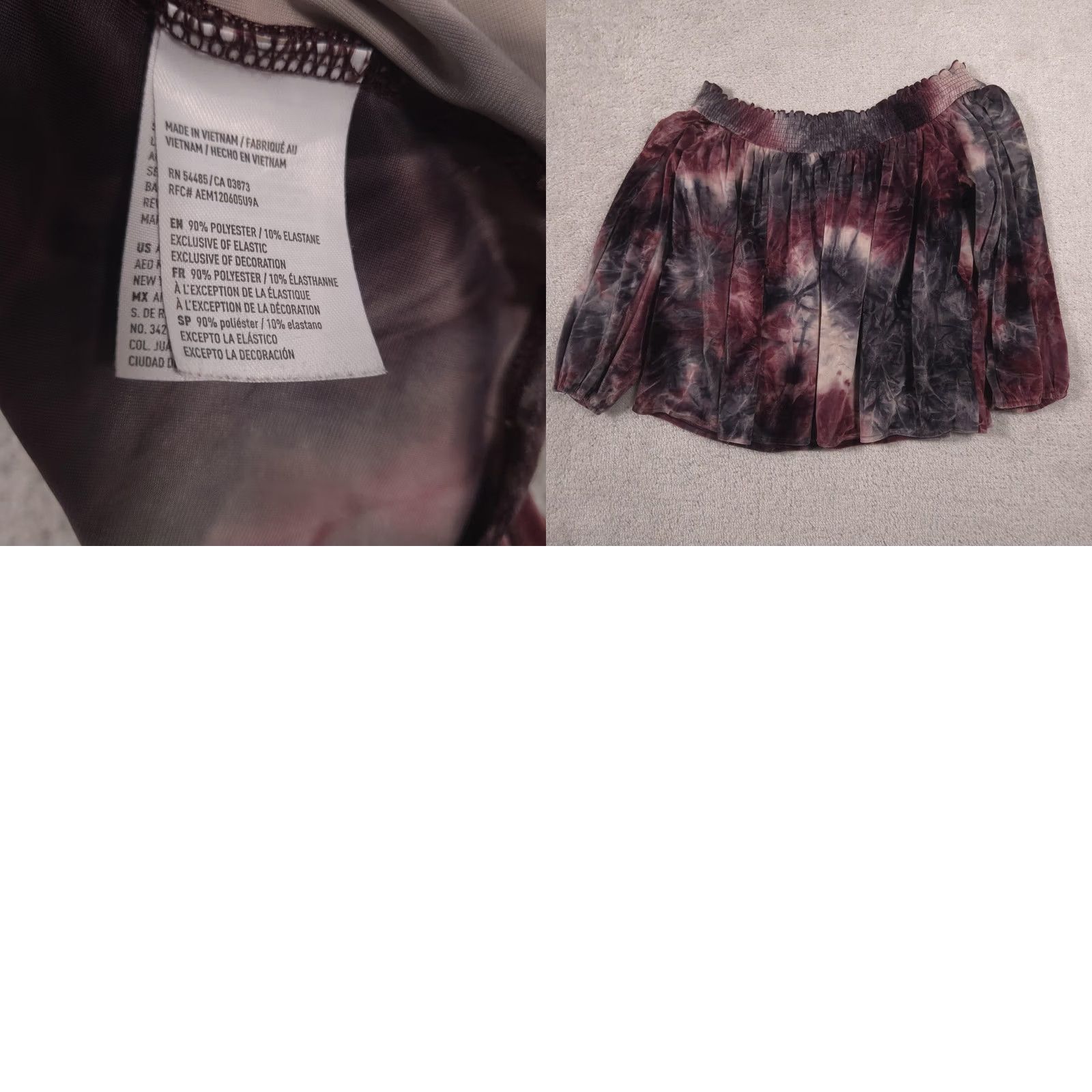 American Eagle Outfitters American Eagle Outfitters Blouse Womens Medium Off Shoulder Velour Tie Dye Top Size M / US 6-8 / IT 42-44 - 8 Thumbnail