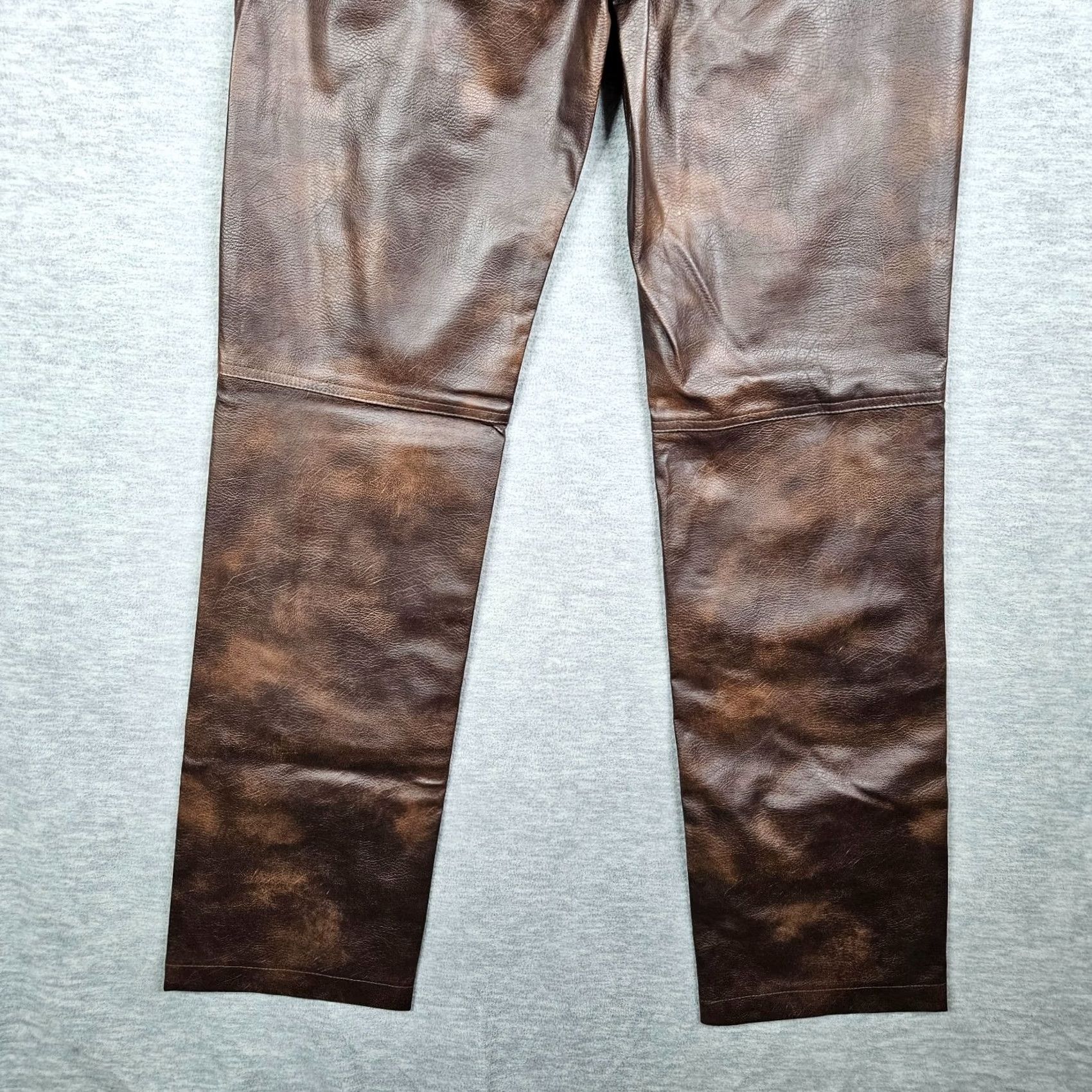 Zara ZARA Women's Brown Vegan Leather High Waisted Straight Leg Trousers XS NEW Size 26" / US 2 / IT 38 - 4 Thumbnail