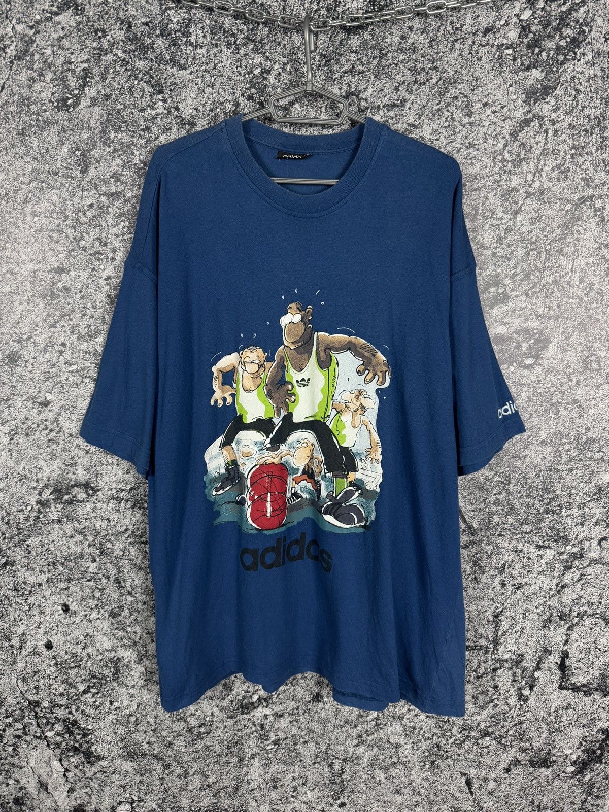 Adidas Adidas Vintage Basketball Graphic T-Shirt Rare Logo 90s XXL Size US XXL / EU 58 / 5 - 1 Thumbnail