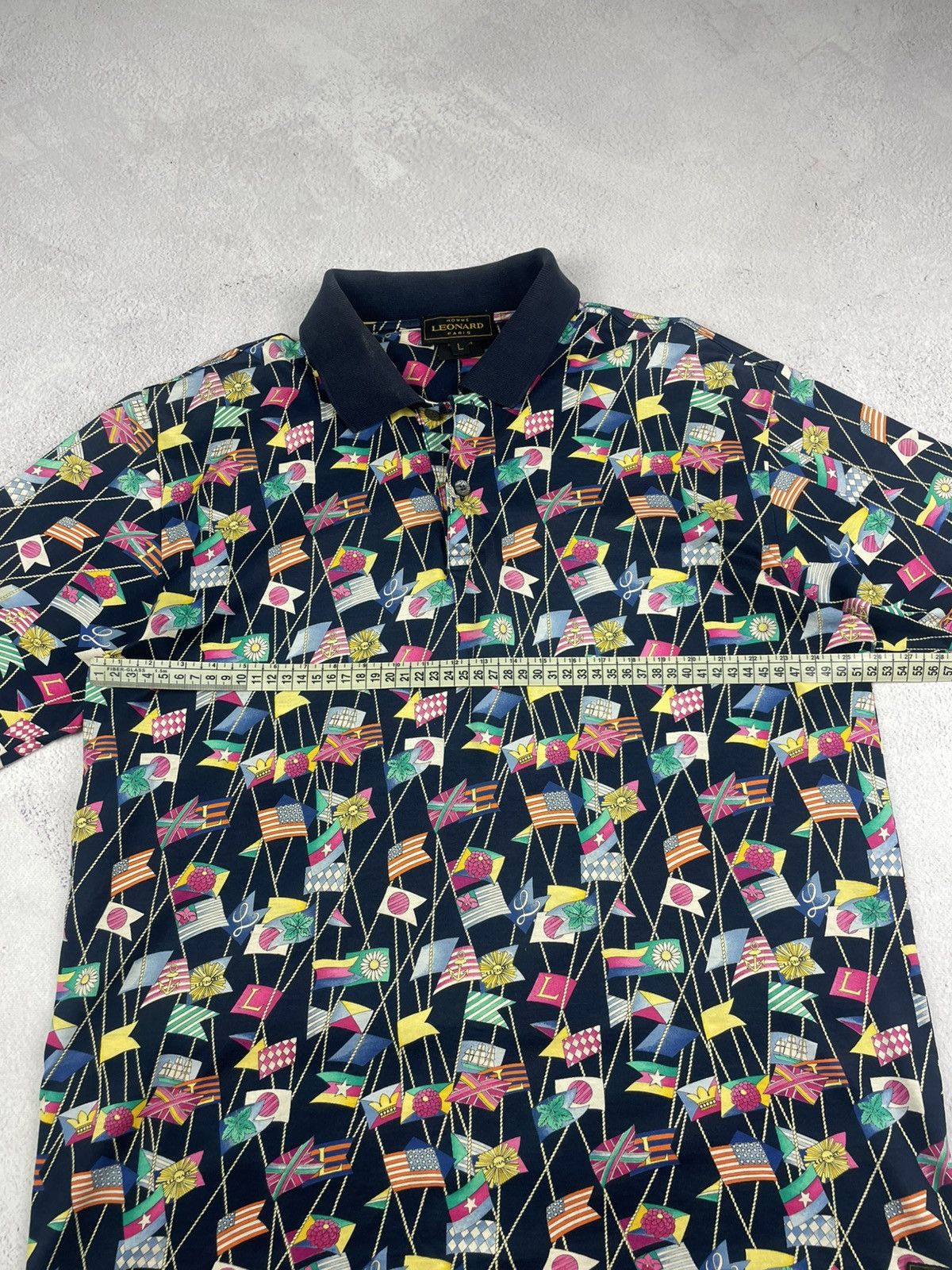 Leonard Paris Leonard Paris Homme Vintage Polo Shirt Sailing Flags Print Size US L / EU 52-54 / 3 - 15 Thumbnail