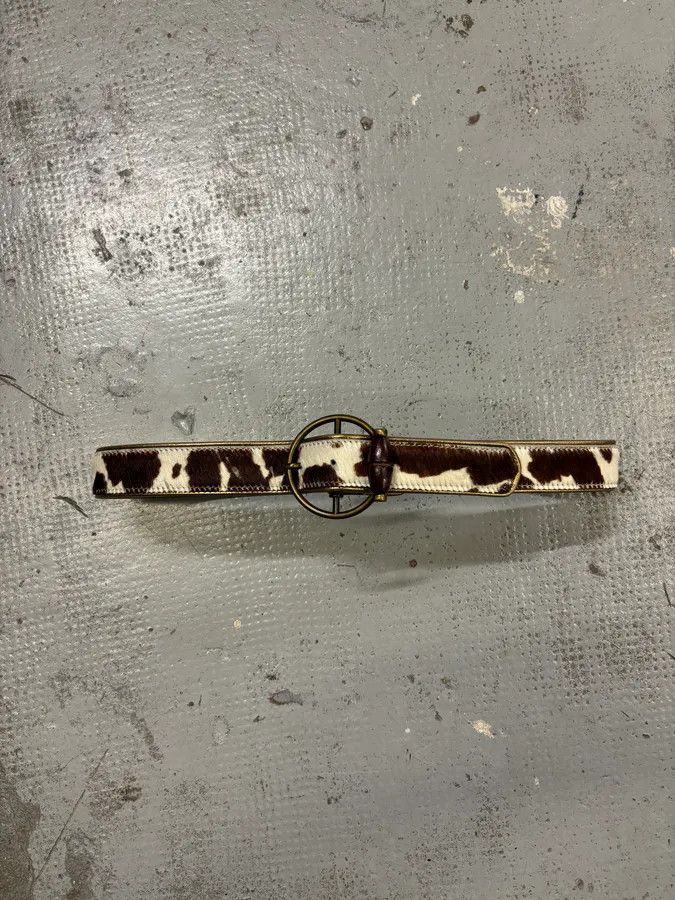 Dolce & Gabbana 2000s Dolce & Gabbana Brown Pony Hair Leather Cowhide Belt Size ONE SIZE - 2 Thumbnail