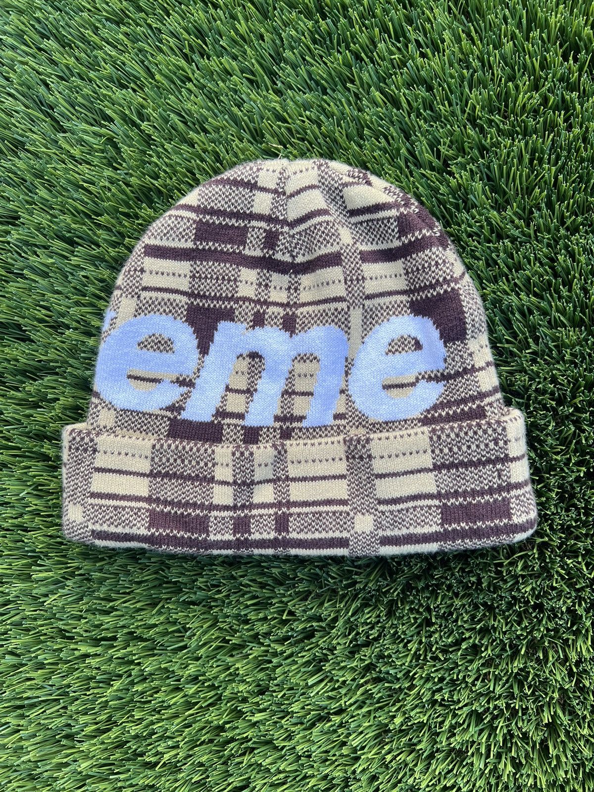 Supreme Supreme FW23 Big Logo Tan Plaid Size ONE SIZE - 2 Thumbnail