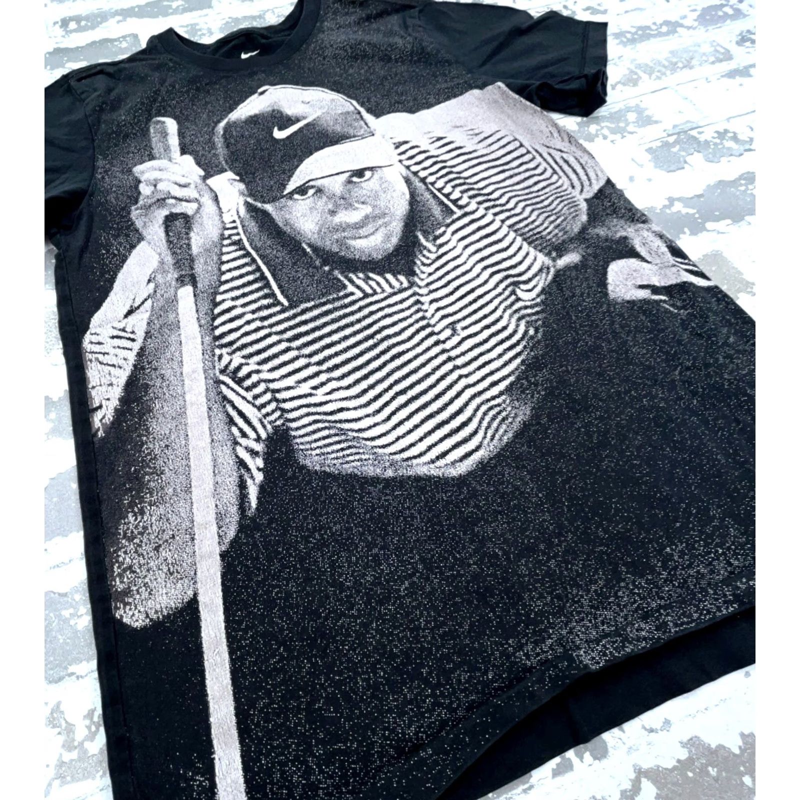 Nike Nike Shirt Men Small Black White Tee Tiger Woods Golf All Over Print AOP Tee Shirt Sports Shirt Mens Short Sleeve Crew Neck Jersey Cotton Polyester Size US S / EU 44-46 / 1 - 4 Thumbnail