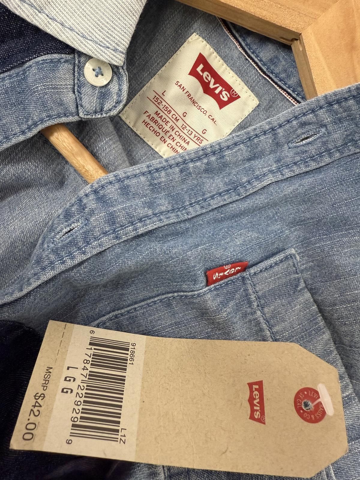 Levi's Levi's Patchwork Denim Casual Shirt Size ONE SIZE - 4 Thumbnail