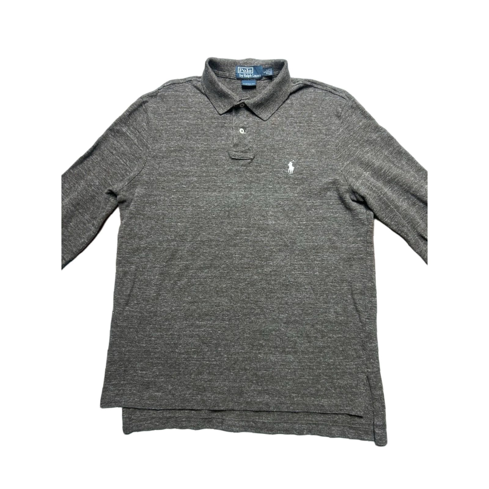Ralph Lauren VINTAGE Polo Ralph Lauren long sleeve polo shirt custom fit heather brown men’s large Size US L / EU 52-54 / 3 - 1 Thumbnail