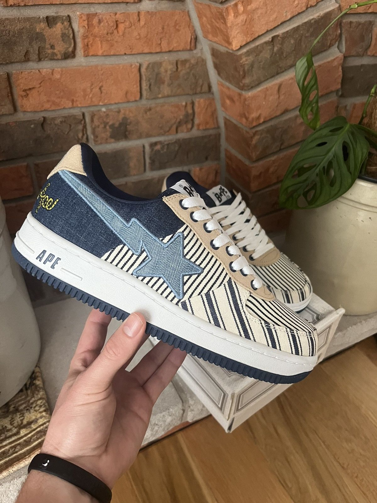Bape Rare Nigo A Bathing Ape Bapesta Denim 3 2008 Size US 9.5 / EU 42-43 - 2 Thumbnail