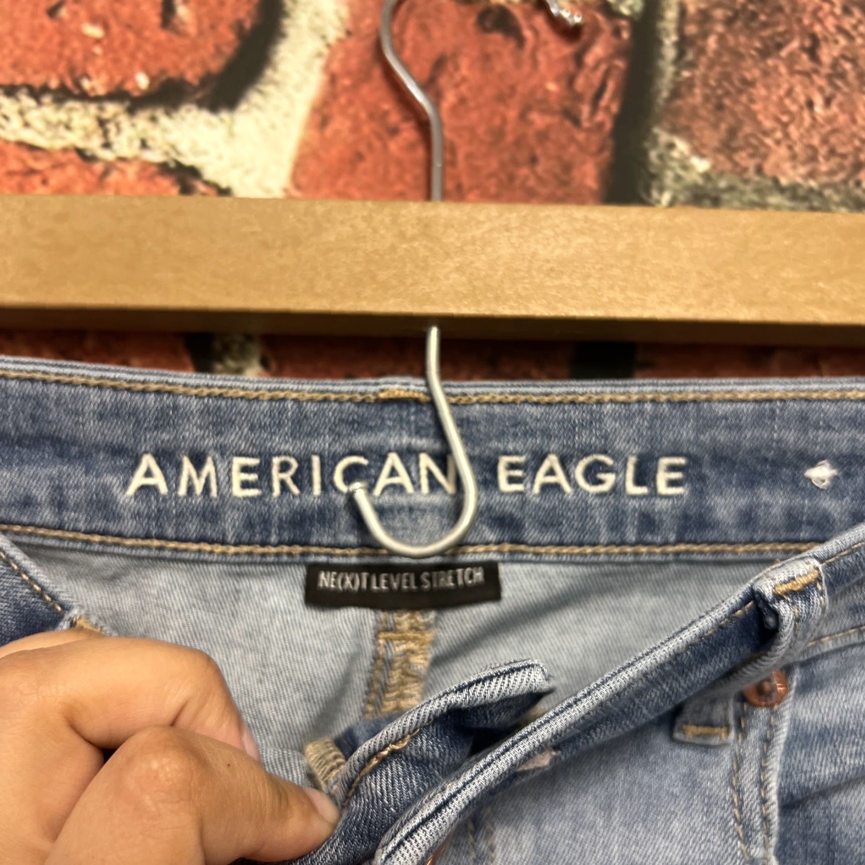 American Eagle Outfitters American Eagle Outfitters Jeans Shorts Women’s Mid Rise 3 in Inseam Blue Fringe Stretch Casual 10 Regular Denim Cotton Blend 5-Pocket Design N/A Size 32" / US 10 / IT 46 - 2 Thumbnail