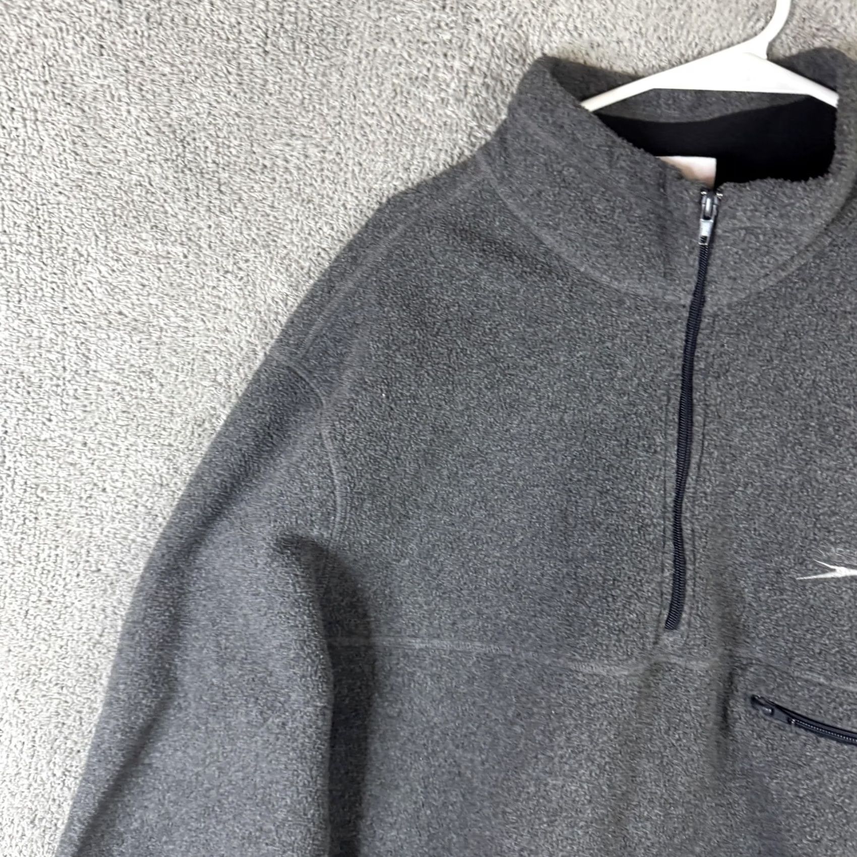 Speedo Speedo Jacket Mens XL Gray 1/4 Zip Fleece Collar Pocket Adjustable Hem Pullover Size US XL / EU 56 / 4 - 5 Thumbnail
