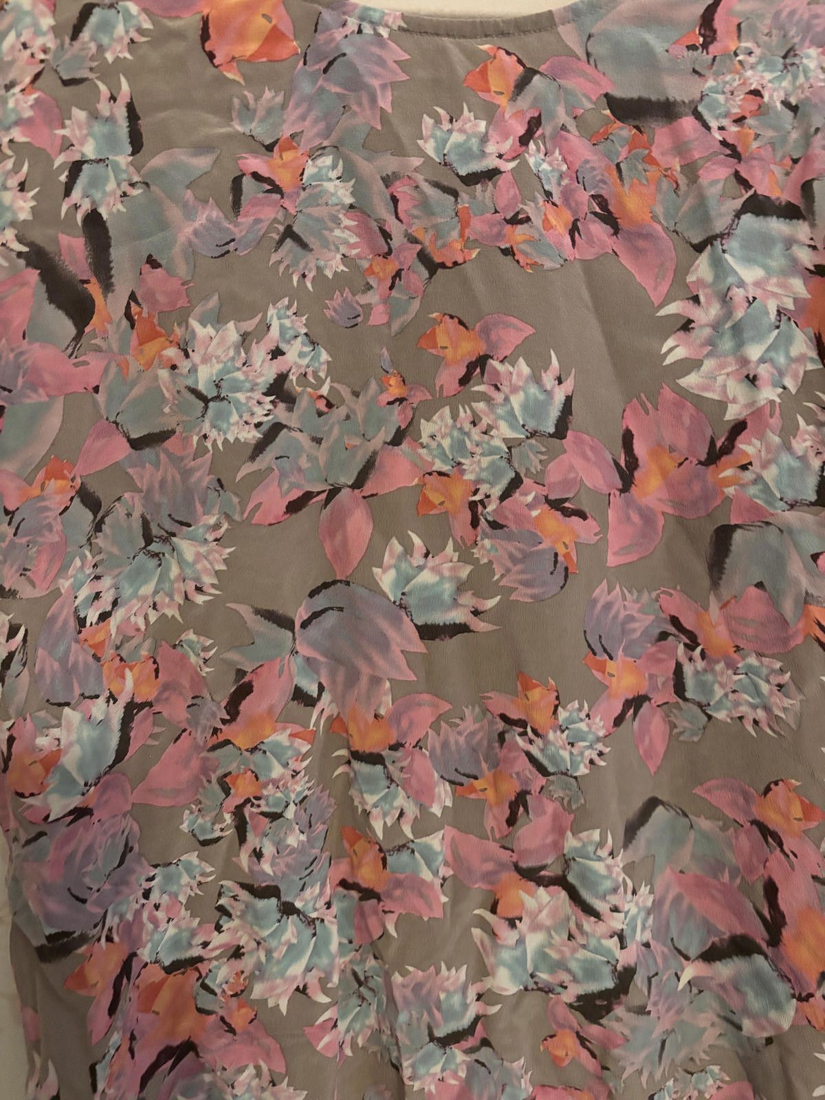 Other Rebecca Taylor Floral Print 100% Silk Short Sleeve Top Size M / US 6-8 / IT 42-44 - 2 Thumbnail
