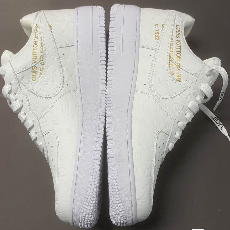 Louis Vuitton Nike x Louis Vuitton White Air Force 1 Sneakers -2505 Size US 8.5 / EU 41-42 - 7 Thumbnail