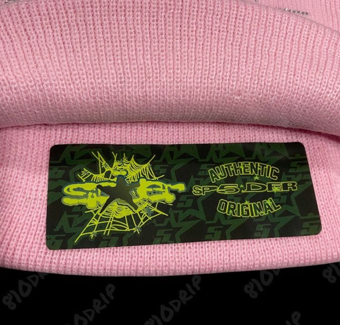 Sp5der Sp5der Rhinestone Web Beanie - Pink Size ONE SIZE - 5 Thumbnail