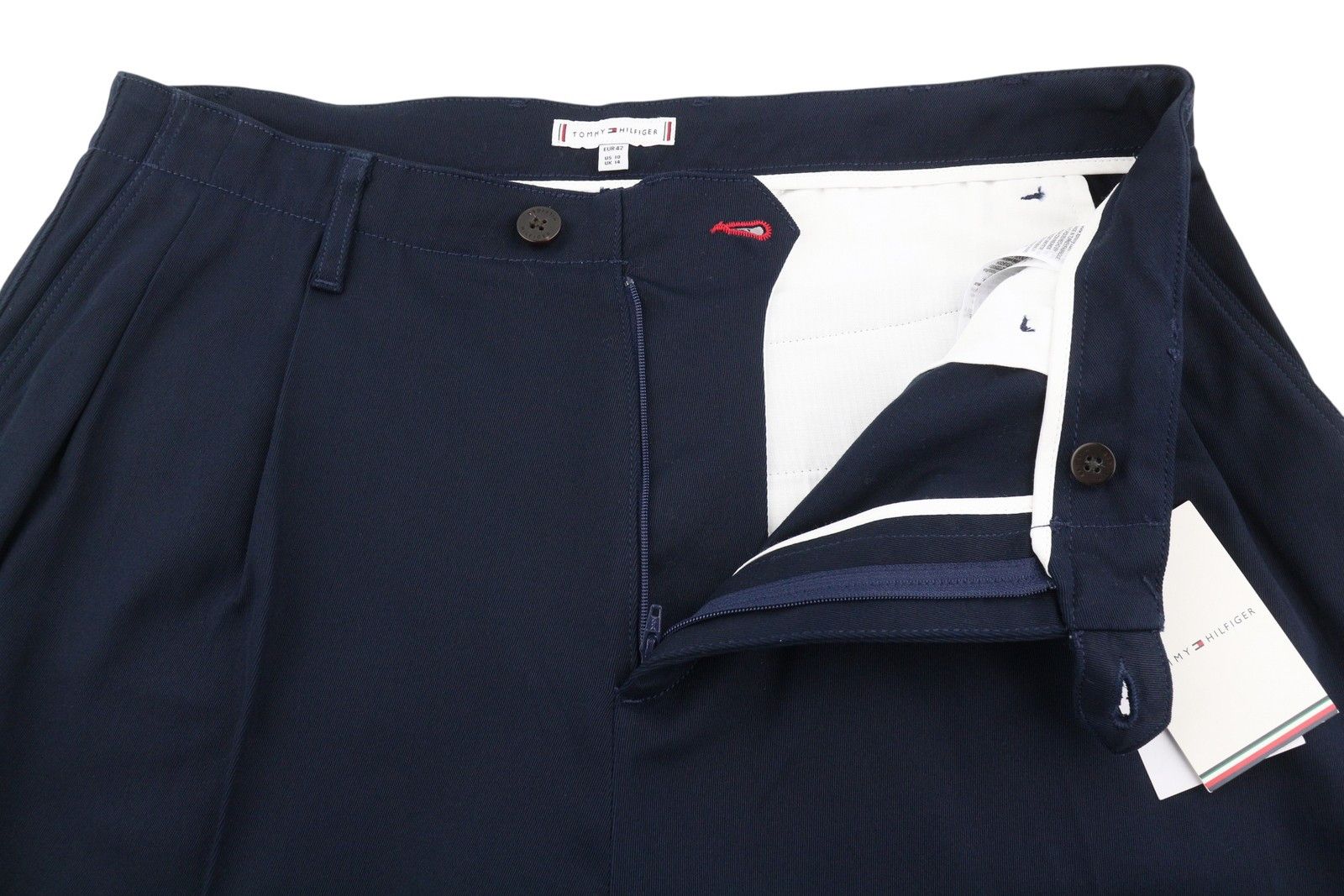Tommy Hilfiger RELAXED STRAIGHT EU42 Dark Blue Pleated Trousers 87471 Size 32" / US 10 / IT 46 - 4 Thumbnail