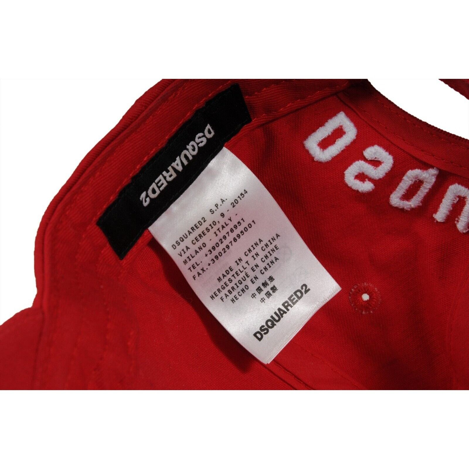 Dsquared2 ICON Distressed 5 Panal Cap Red Hat Baseball Size ONE SIZE - 8 Thumbnail