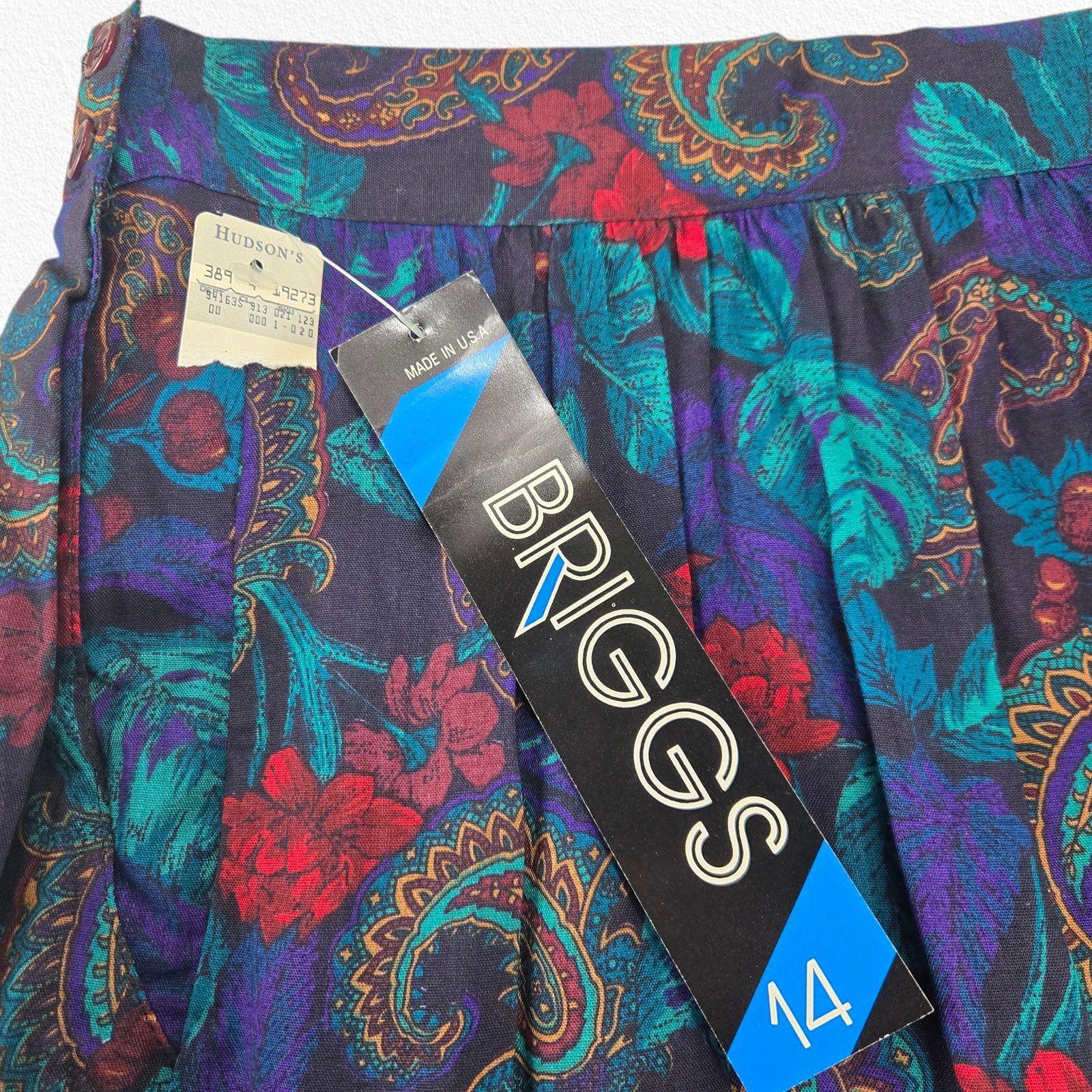 Vintage 90s Briggs Rayon Midi Skirt Dark Academia Size 14 Size 36" / US 14 / IT 50 - 8 Thumbnail
