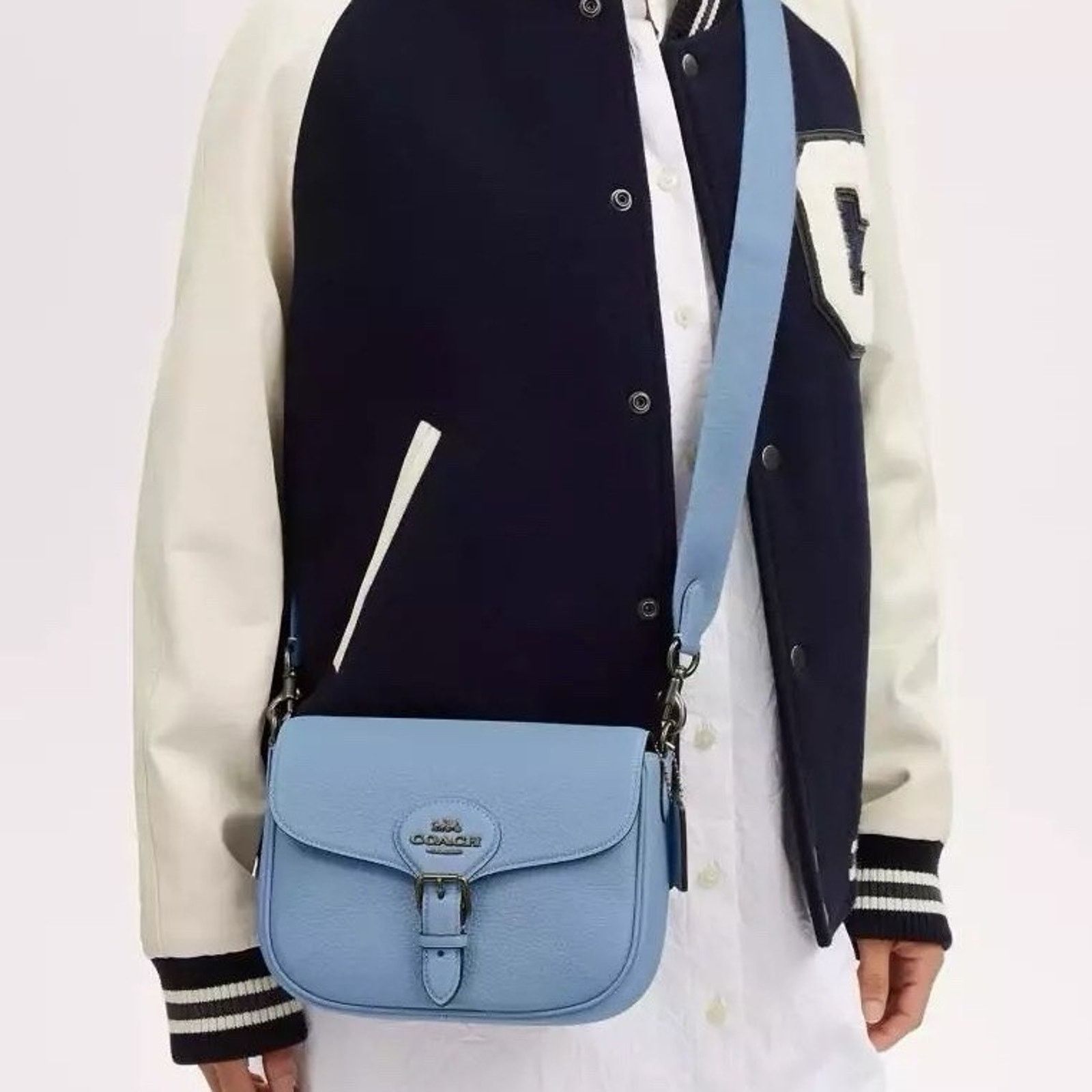 Coach NWT COACH Amelia Saddle Bag Shoulder Bag CP107 bluebell Size ONE SIZE - 7 Thumbnail